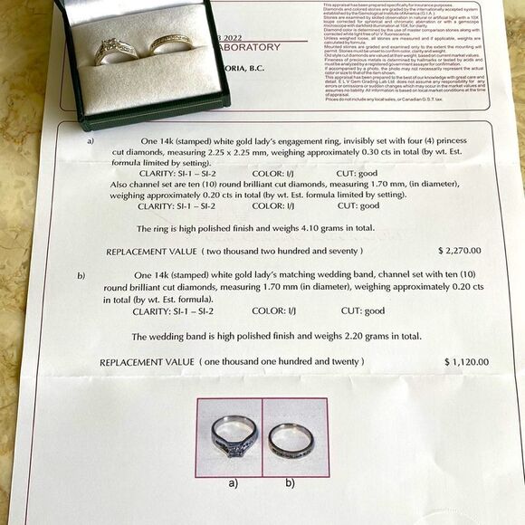 14K Diamond Engagement & Wedding Ring Set - Picture 7 of 9